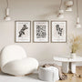 black leaf pattern poster set wall art for gallery wall decor