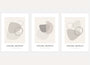 minimal abstract shapes poster set of 3 beige neutral wall art for modern bedroom decor