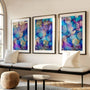 alcohol ink abstract wall art set of 3 modern colorful decor