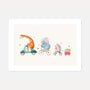 animals on a ride poster kids wall art