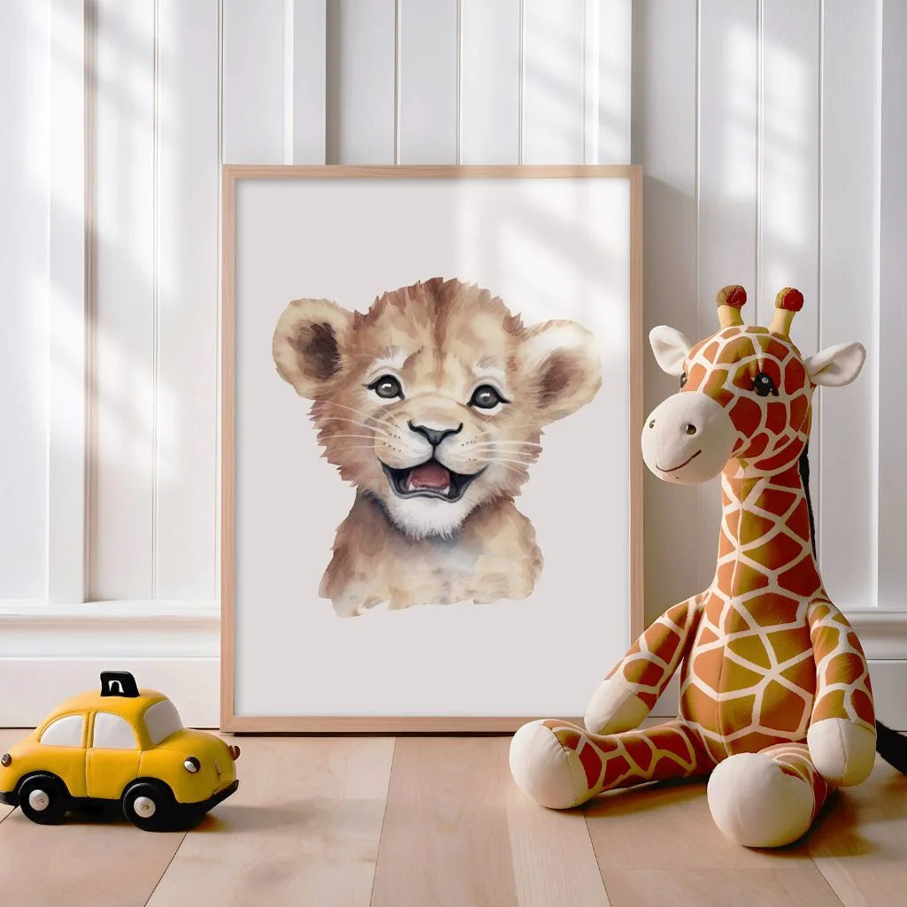 baby lion poster nursery decor