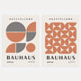 bauhaus black terracotta geometry poster set 2 modern wall art