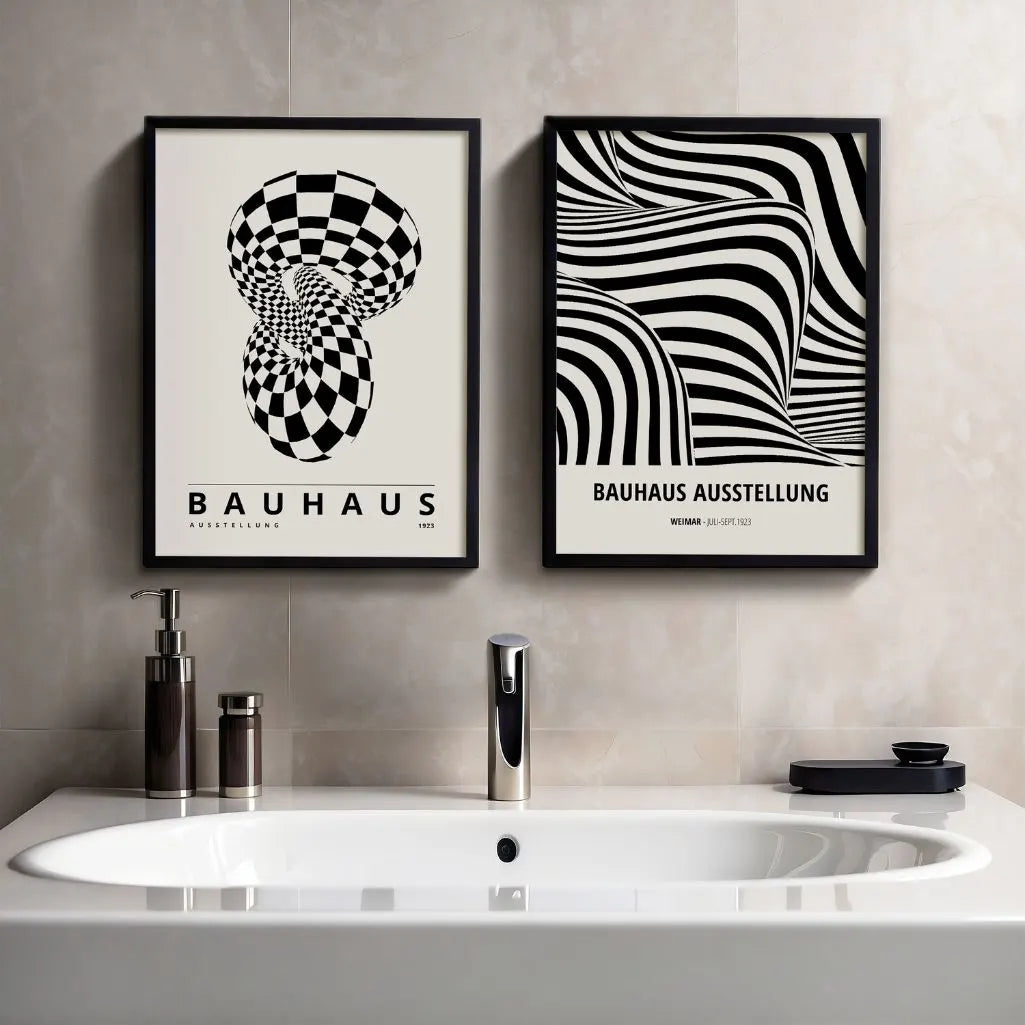 bauhaus geometric illusion poster detail