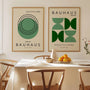 bauhaus green geometric poster set living room wall decor