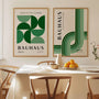 bauhaus green poster set living room wall decor