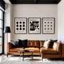 bauhaus silence poster set of 3 black beige modern interior minimal wall art