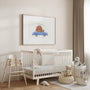 bear driving car poster kids bedroom wall art