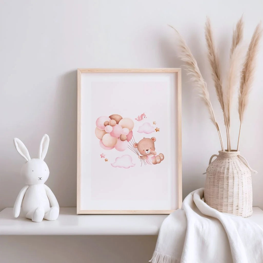bear in the clouds poster nursery decor