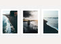 Black sand beach poster set of 3 ocean photography dark coast wall art