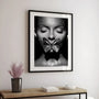 black white woman portrait poster wall decor