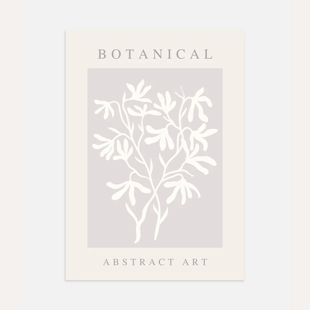 botanical abstract poster neutral wall art