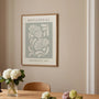 botanical flowers poster living room green decor