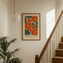 botanical gallery wall orange poster