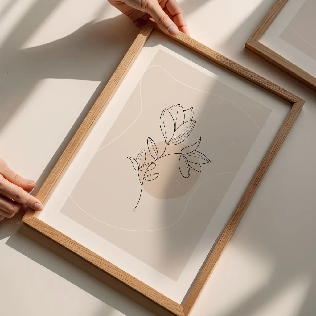 botanical line art wall art decor