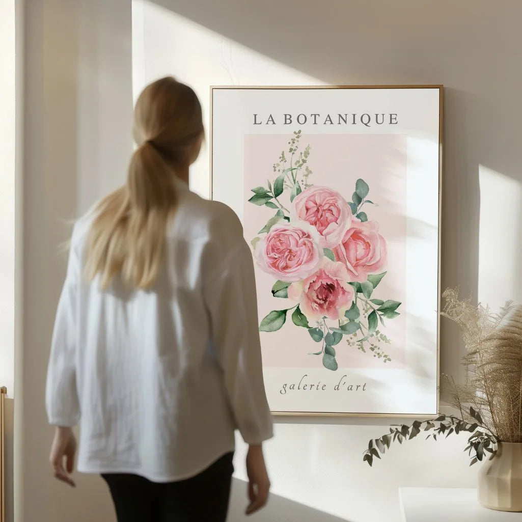 rosenstrauß poster im wohnzimmer elegante florale wanddekoration