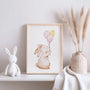 bunny balloons poster nursery decor