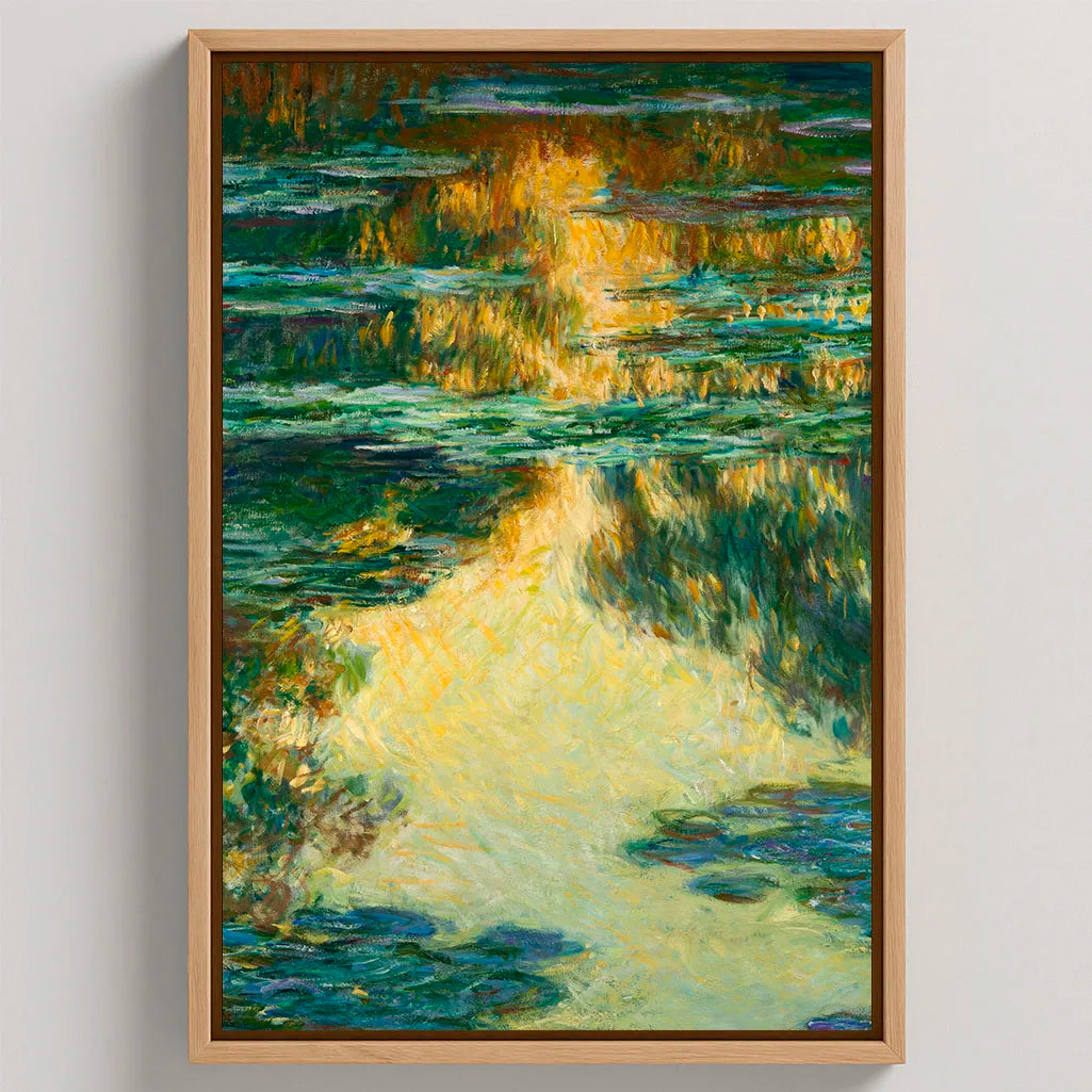 Gerahmtes Leinwandbild - Seerosen Spiegelungen