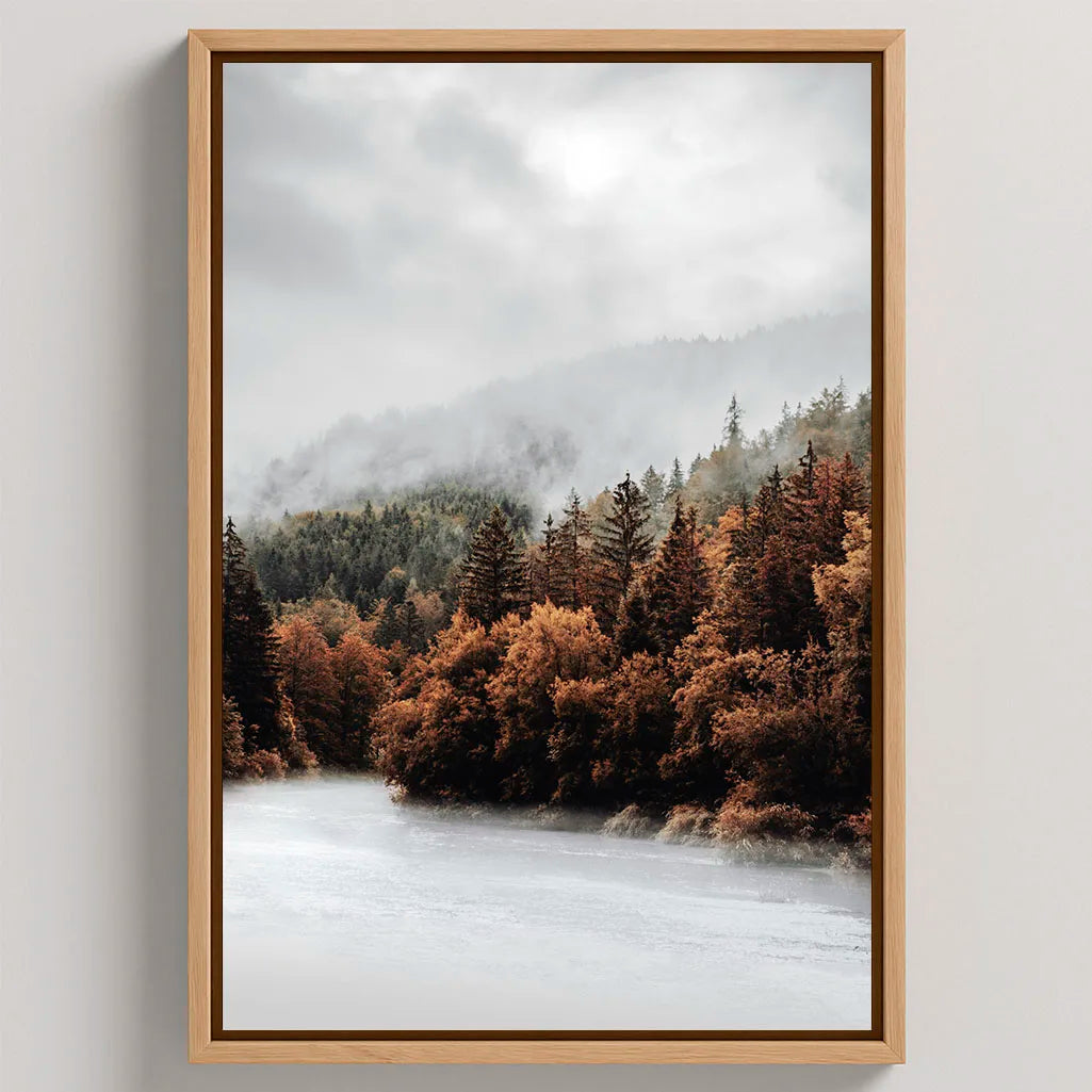 Gerahmtes Leinwandbild - Waldstille