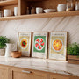 yellow beige carbonara recipe poster wall art for kitchen italian pasta decor