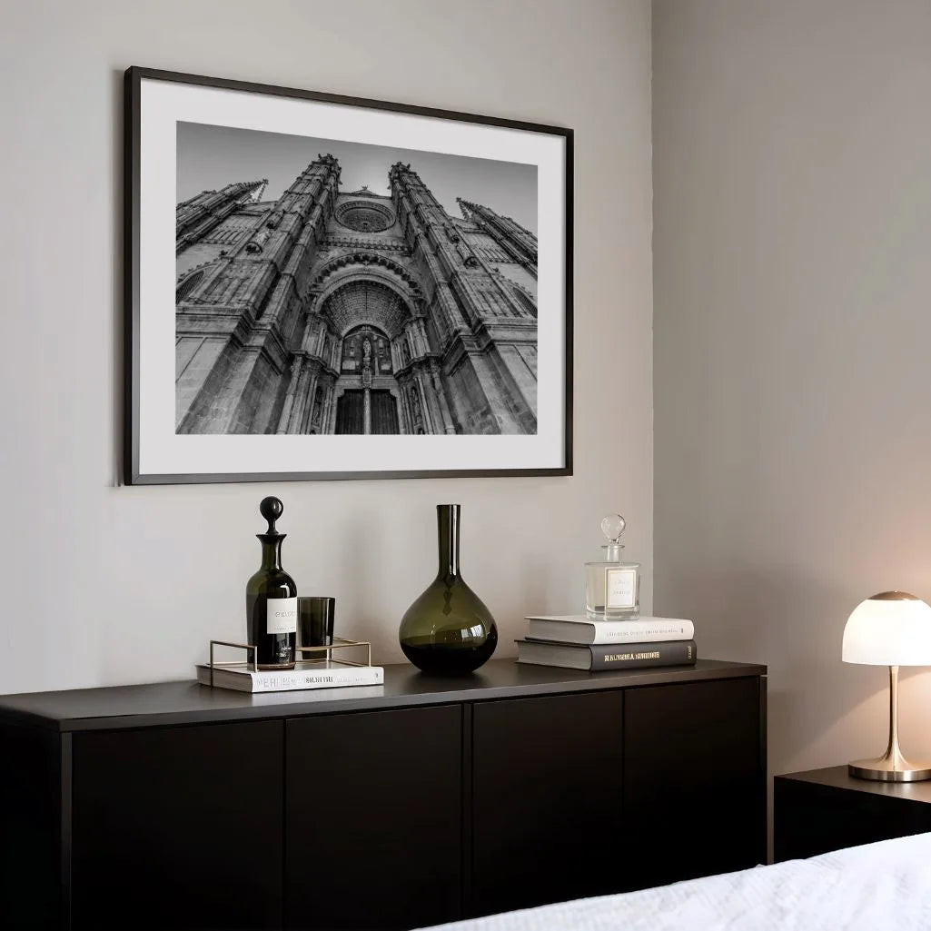 cathedral architecture detail poster black white