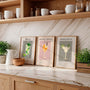 cocktail wall art set featuring margarita aperol spritz mojito in modern kitchen interior beige aesthetic