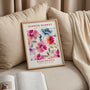 Colorful flower watercolor poster arranged in gallery wall with modern decor