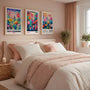 Gallery wall with colorful garden poster set of 3 floral art design