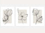black beige floral line art poster set wall art for bedroom decor