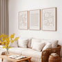 beige floral pattern poster set calm bedroom wall art
