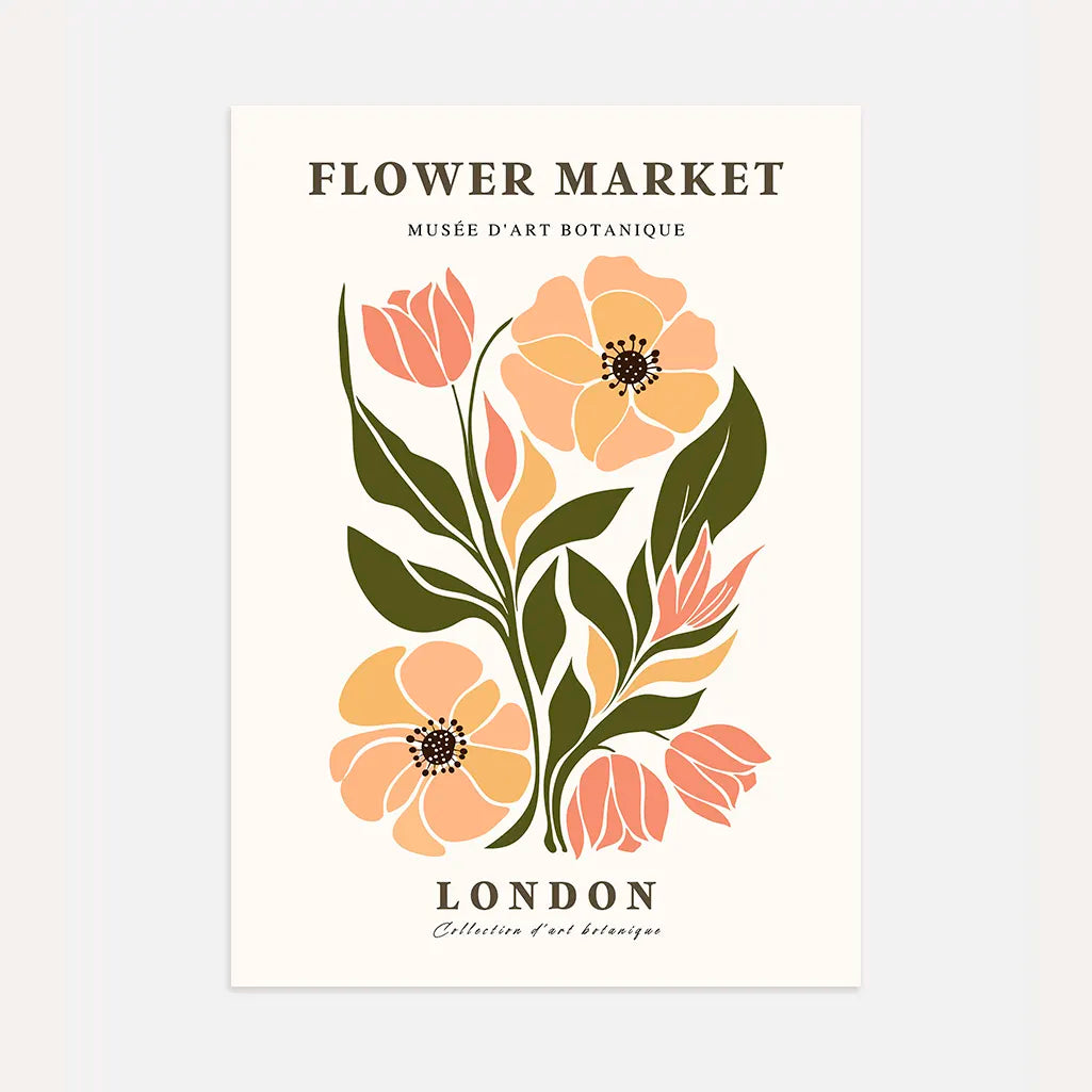 flower market london floral composition poster botanical wall art