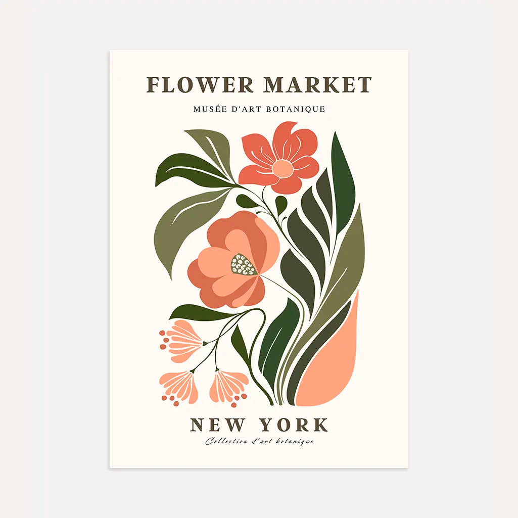 flower market new york floral poster botanical wall art