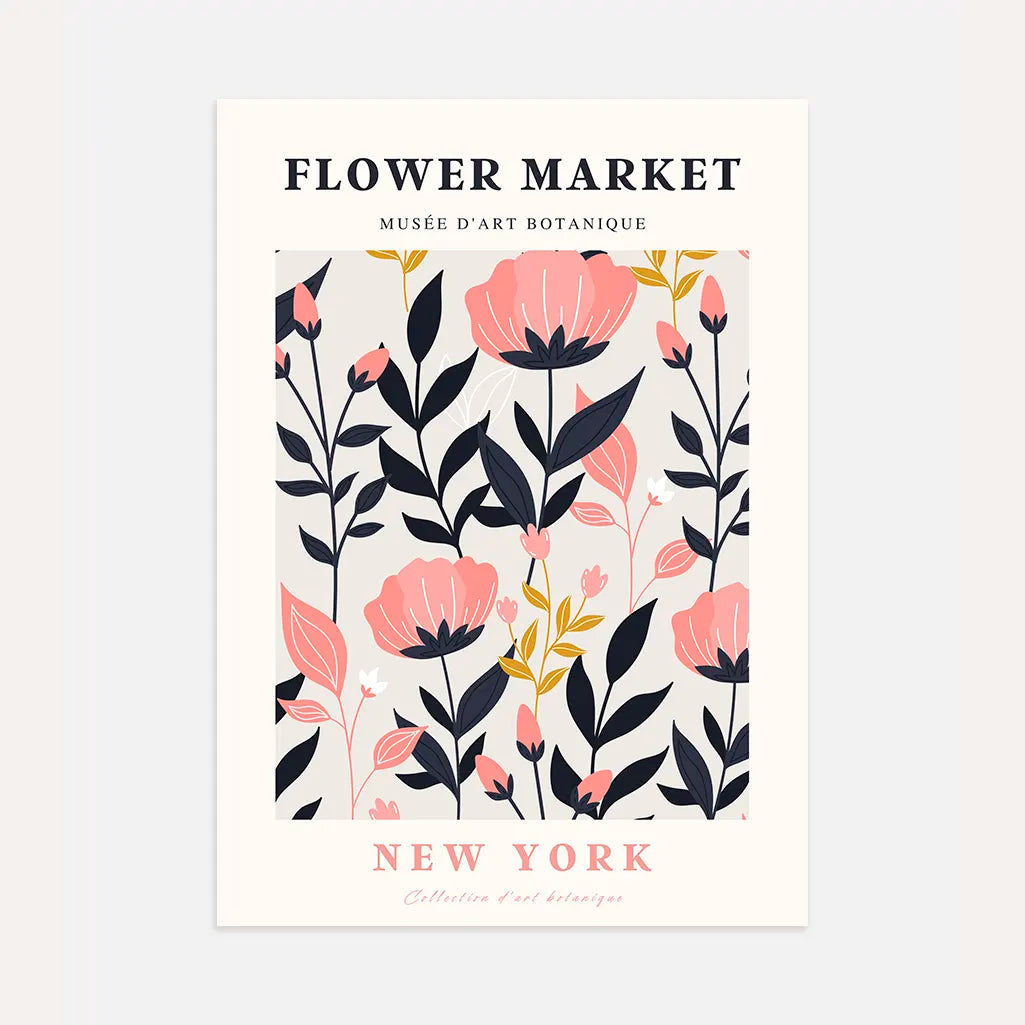 flower market new york poster wall art