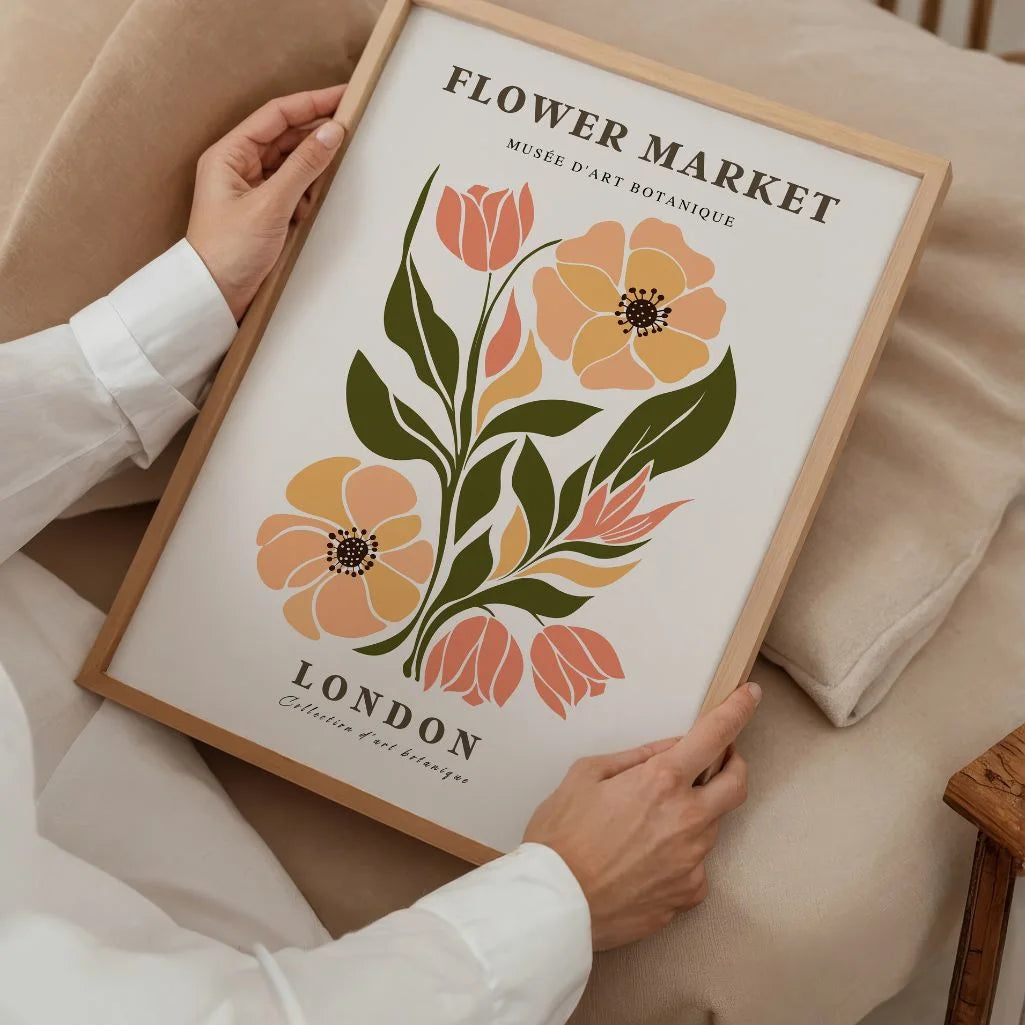 floral composition poster dining room botanical decor