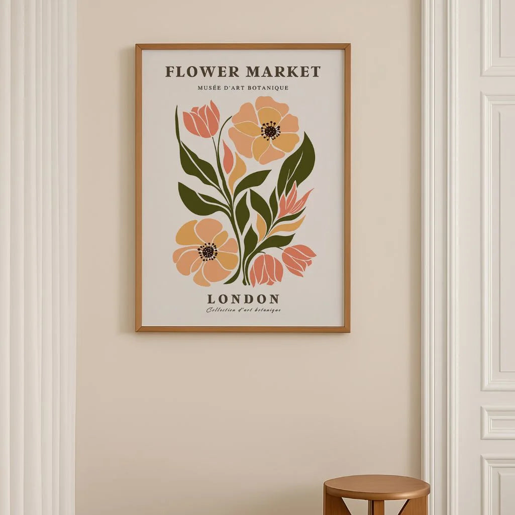 flower market london poster kitchen floral wall decor