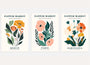 retro flower market poster set wall art for living room decor