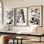 Modern fluid art posters with marble texture and organic flow