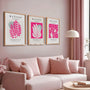 henri matisse floral poster set bright pink living room decor