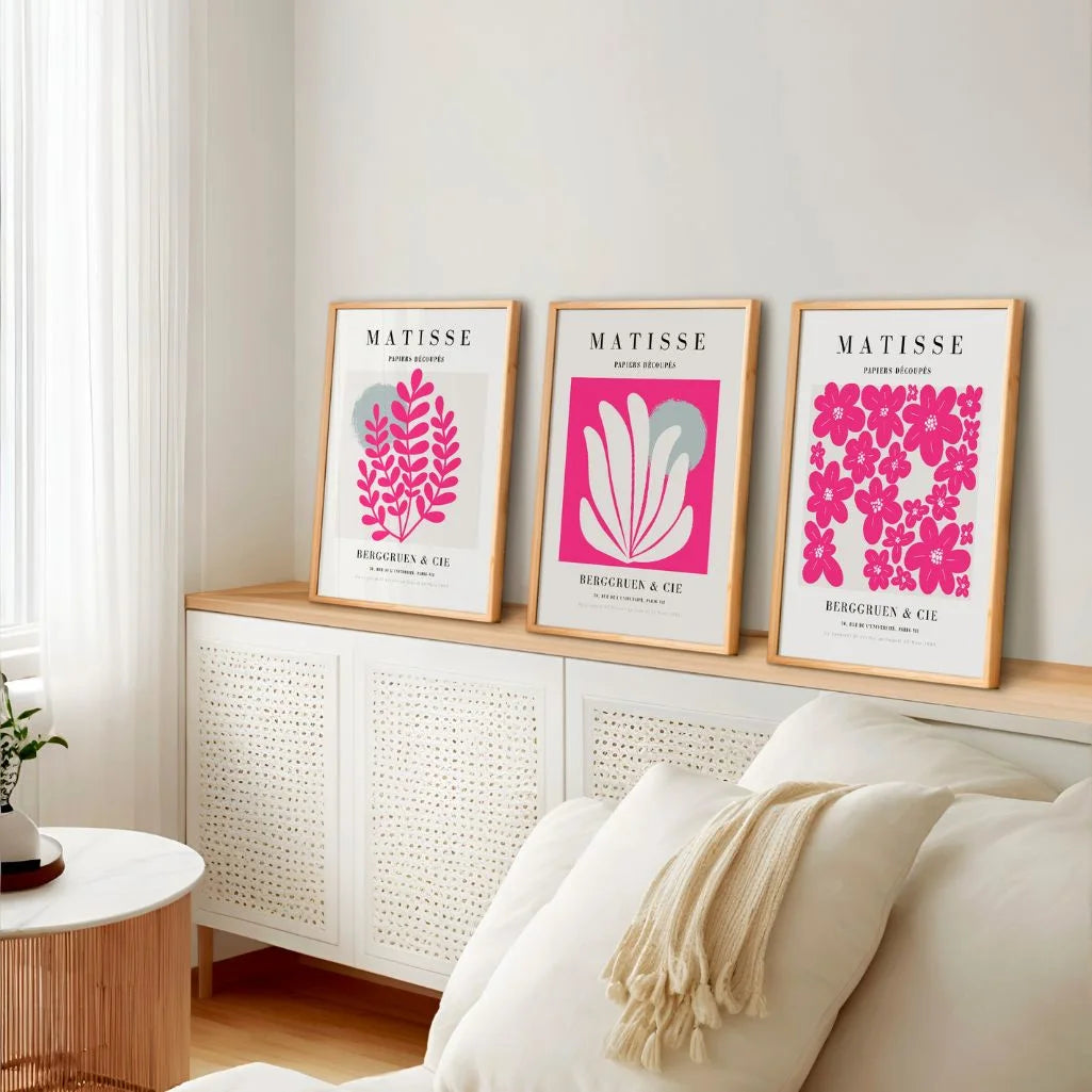 henri matisse floral pattern posters pink beige modern interior