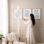 Henri Matisse soft blue line art poster set for calm minimalist interior wall decor