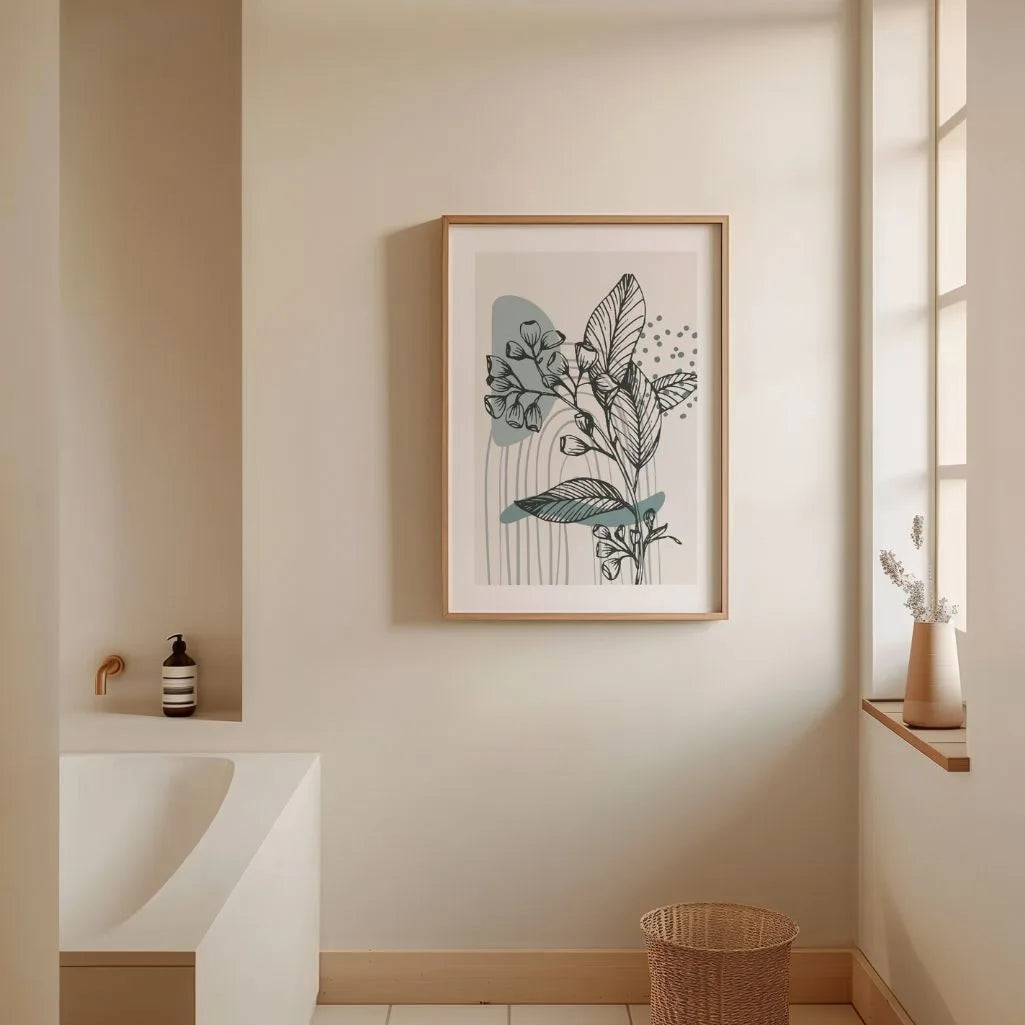 line art flowers poster bedroom minimalist wall art