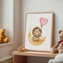 lion on the moon poster kids bedroom wall art