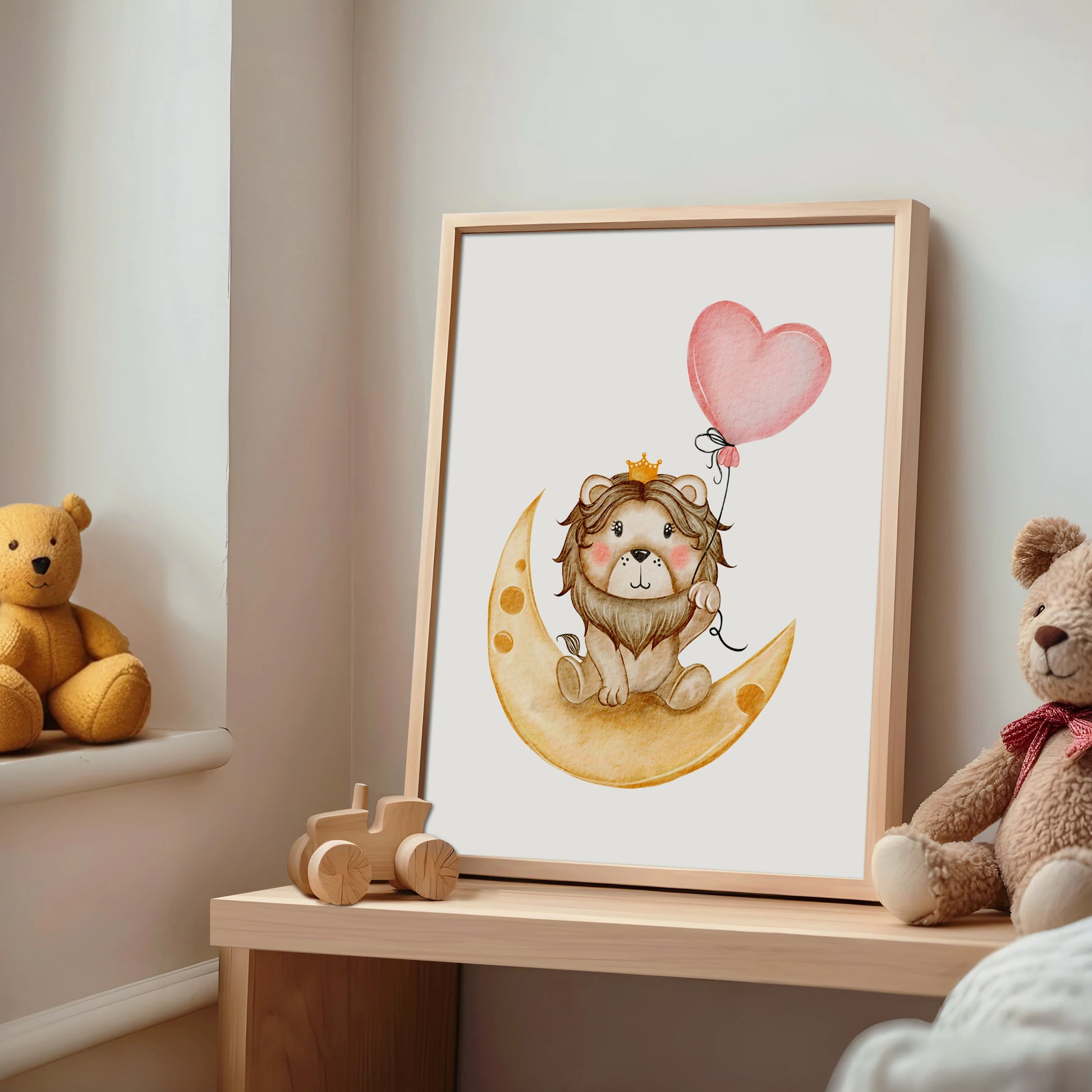 lion on the moon poster kids bedroom wall art
