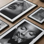 Luxury feminine portrait wall art set modern black and white decor
