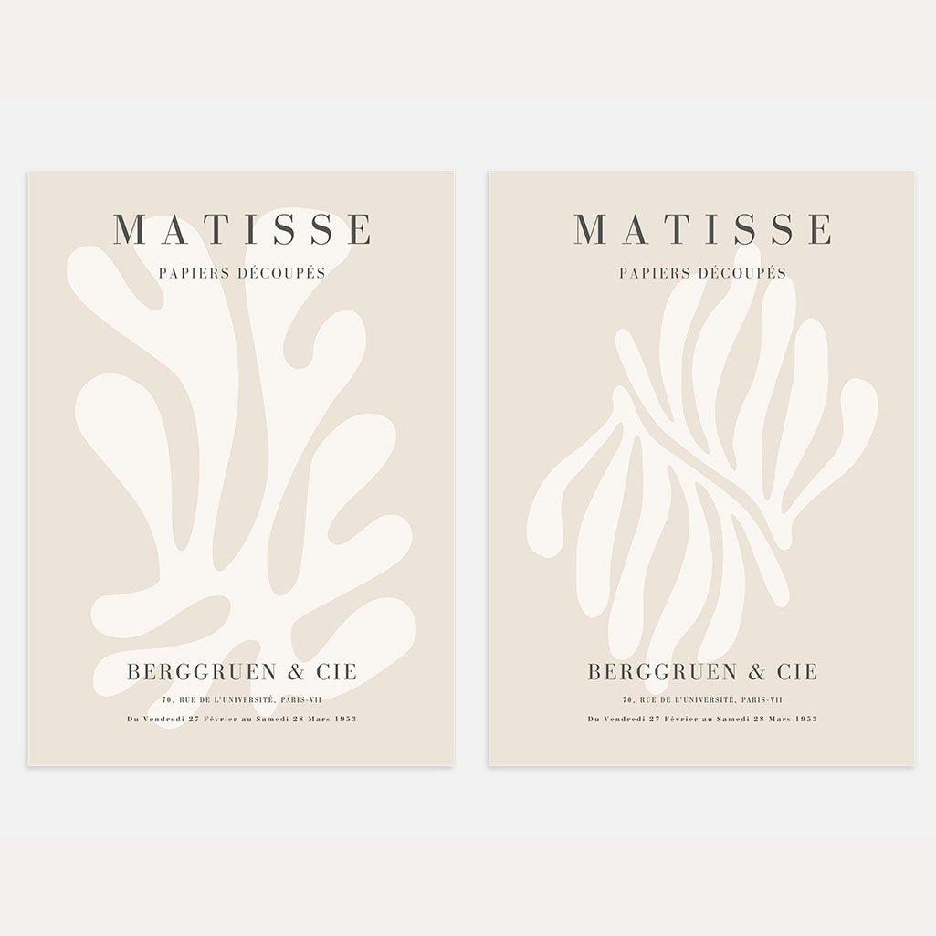 matisse beige forms poster set wall art