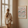 Matisse inspired garden poster displayed in gallery wall arrangement with botanical art