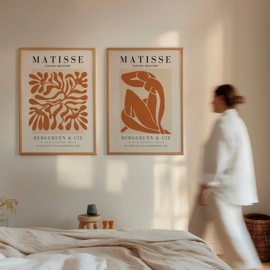 organic matisse poster set bedroom warm minimalist wall art