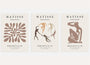 Henri Matisse poster set of 3 with abstract figures in beige and brown tones wall art decor