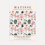 Matisse watercolour garden poster with pastel plants and floral decorative pattern