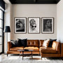 Minimalist fashion wall art set of 3 elegant female portraits