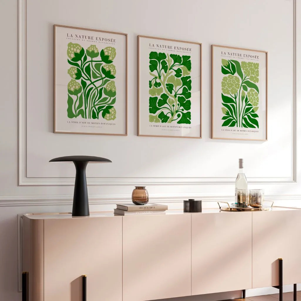 botanical forms poster set wall art for modern home decor